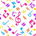 Music Notes Symbol of seamless pattern