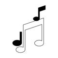 Music notes symbols in black and white Royalty Free Stock Photo