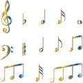 Music Notes symbols set Royalty Free Stock Photo