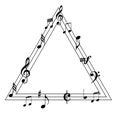 Music notes on a trigonal