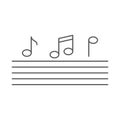 Music notes vector icon isolated on white background Royalty Free Stock Photo