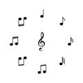 Music Notes Vector Icons. Music Notes, isolated. Vector illustration Royalty Free Stock Photo