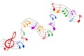 Music notes wave, group musical notes background Ã¢â¬â vector Royalty Free Stock Photo