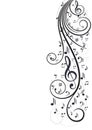 Music notes with waves in white Royalty Free Stock Photo