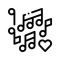 Music Notes Wedding Dance Thin Line Vector Icon