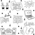 Music object doodles pack Royalty Free Stock Photo