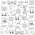Music object set doodles Royalty Free Stock Photo