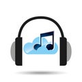Music online cloud headphone icons