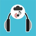 Music online cloud headphone music note connected