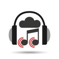 Music online cloud headphone note sound