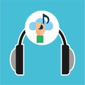 Music online cloud headphone note