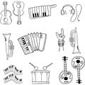 Music pack object doodles Royalty Free Stock Photo