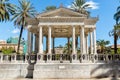 Music palette on Castelnuovo square, near Politeama Garibaldi theatre, used for outdoor concerts in Palermo, Italy Royalty Free Stock Photo