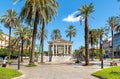 Music palette on Castelnuovo square, near Politeama Garibaldi theatre, used for outdoor concerts in Palermo, Italy