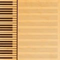 Music paper decorated with keys