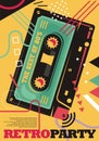 Music party event vector poster layout