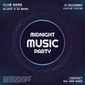 Music party midnight concept sound wave design purple color