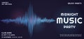 Music party sound wave pattern design midnight concept