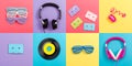 Music party theme with accessories Royalty Free Stock Photo