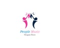 music people logo template vector Royalty Free Stock Photo