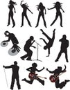 Music people silhouettes