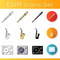 Music performance icons set Royalty Free Stock Photo