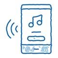 Music Phone App doodle icon hand drawn illustration