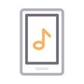 Music phone vector color line icon