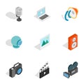 Music, photo and video equipment icons