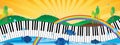 Music piano natural banner