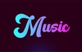 Music pink word text logo icon design for typography