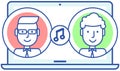 Music player app interface vector color template. Mobile application page design, media player Royalty Free Stock Photo