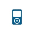 Music Player Blue Icon On White Background. Blue Flat Style Vector Illustration Royalty Free Stock Photo