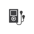 Music player with earphones vector icon Royalty Free Stock Photo