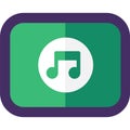 Music Player Icon with Audio File Sign Flat Royalty Free Stock Photo