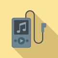 Music player icon flat vector. Playlist song