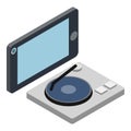 Music player icon, isometric style