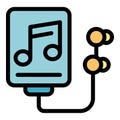 Music player icon color outline vector Royalty Free Stock Photo