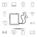 Music player icon. Simple thin line, outline vector element of Technology icons set for UI and UX, website or mobile application Royalty Free Stock Photo