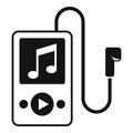 Music player icon simple vector. Playlist song