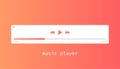 Music player mockup in modern flat design. Media equalizer with play and next buttons. Orange colorful multimedia Royalty Free Stock Photo