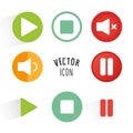 Music player themed icon set.