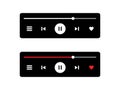 Music Player User Interface Vector. Audio Media Player Widget with Buttons and Song Duration Bar Royalty Free Stock Photo