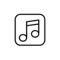 Music Player Vector Icon, Outline style, isolated on white Background. Royalty Free Stock Photo