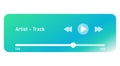 Music player vector isolated icon. Audio interfase bar