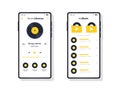 Music Player. Yellow music player and tracks UI, UX, GUI screen for mobile apps design. Royalty Free Stock Photo