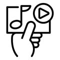 Music playlist icon, outline style