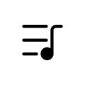 Music playlist line icon. linear style sign for mobile concept and web design. Musical note and list outline vector icon. Symbol,