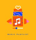 Music playlist song cartoon icon concept isolated