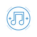 Music playlist vector line icon. Digital apps with lists of your favorite tunes Royalty Free Stock Photo